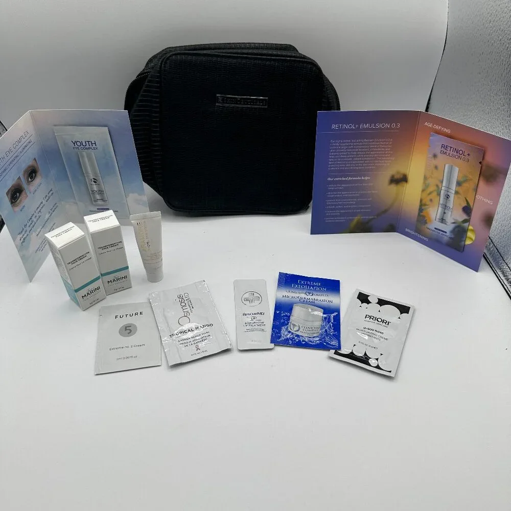 Medical Grade Skin Care Samples + Black Makeup Travel Bag